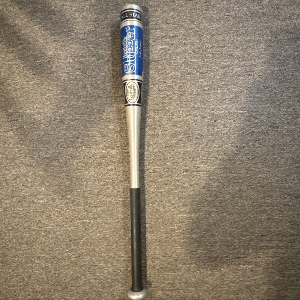 Louisville Slugger Blue and Silver Baseball Bat